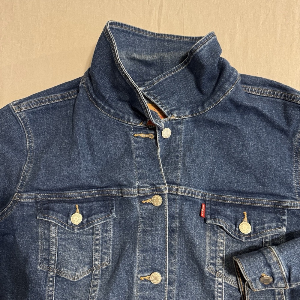 Levi's Women's 3X Denim Trucker Jacket Plus Size Blue Stretch 77994-0049 3XL - Picture 6 of 13
